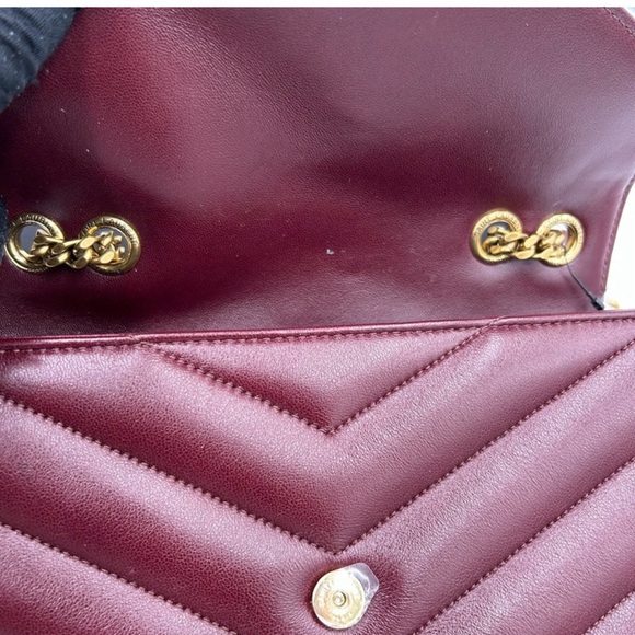 Women's Saint Laurent Lou Lou shoulder bag in burgundy, quilted leather NWT - Picture 7 of 16